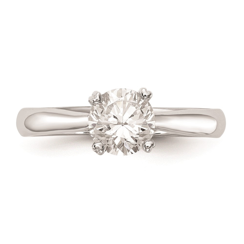 14k White Gold 1 carat (6.50 mm) 4-Prong Round Solitaire Engagement Ring Mounting