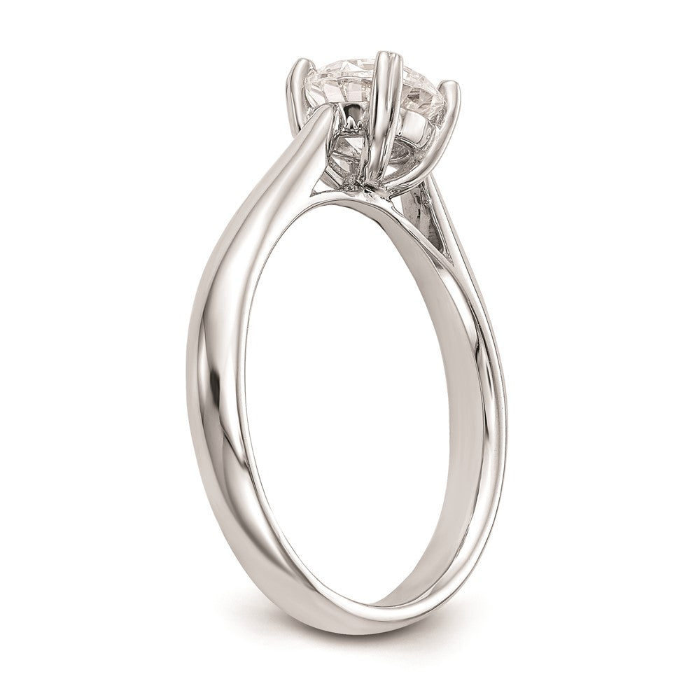 14k White Gold 1 carat (6.50 mm) 4-Prong Round Solitaire Engagement Ring Mounting