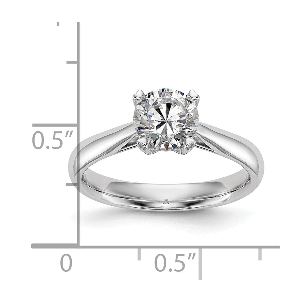 14k White Gold 1 carat (6.50 mm) 4-Prong Round Solitaire Engagement Ring Mounting