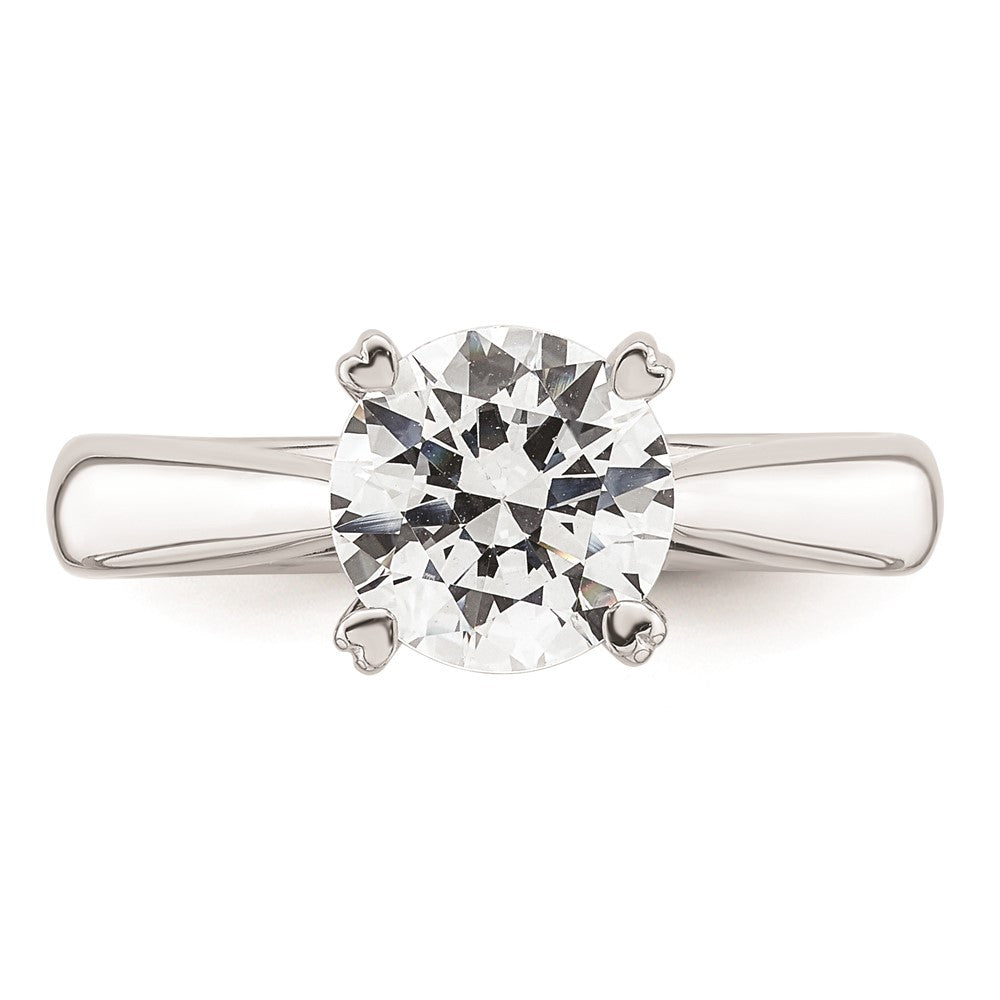 14k White Gold 2 carat (8.20 mm) 4-Prong Round Solitaire Engagement Ring Mounting