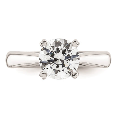 14k White Gold 2 carat (8.20 mm) 4-Prong Round Solitaire Engagement Ring Mounting