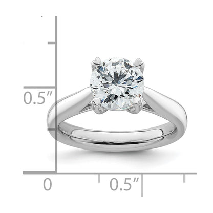 14k White Gold 2 carat (8.20 mm) 4-Prong Round Solitaire Engagement Ring Mounting