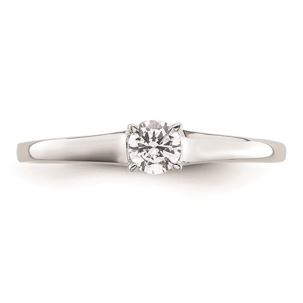 14k White Gold 1/4 carat (4.10 mm) 4-Prong Round Solitaire Engagement Ring Mounting