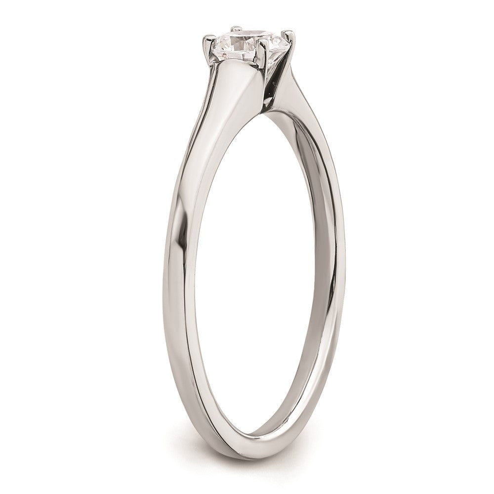 14k White Gold 1/3 carat (4.50 mm) 4-Prong Round Solitaire Engagement Ring Mounting