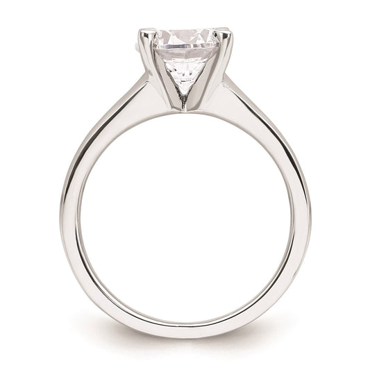 14k White Gold 2 carat (8.20 mm) 4-Prong Round Solitaire Engagement Ring Mounting