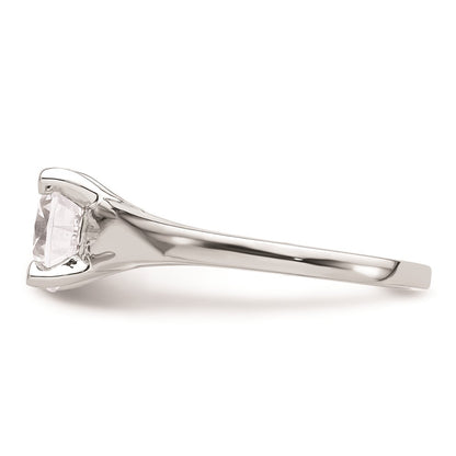 14k White Gold 2 carat (8.20 mm) 4-Prong Round Solitaire Engagement Ring Mounting