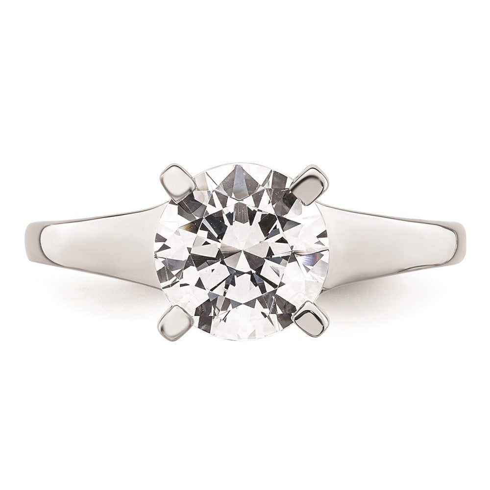 14k White Gold 2 carat (8.20 mm) 4-Prong Round Solitaire Engagement Ring Mounting