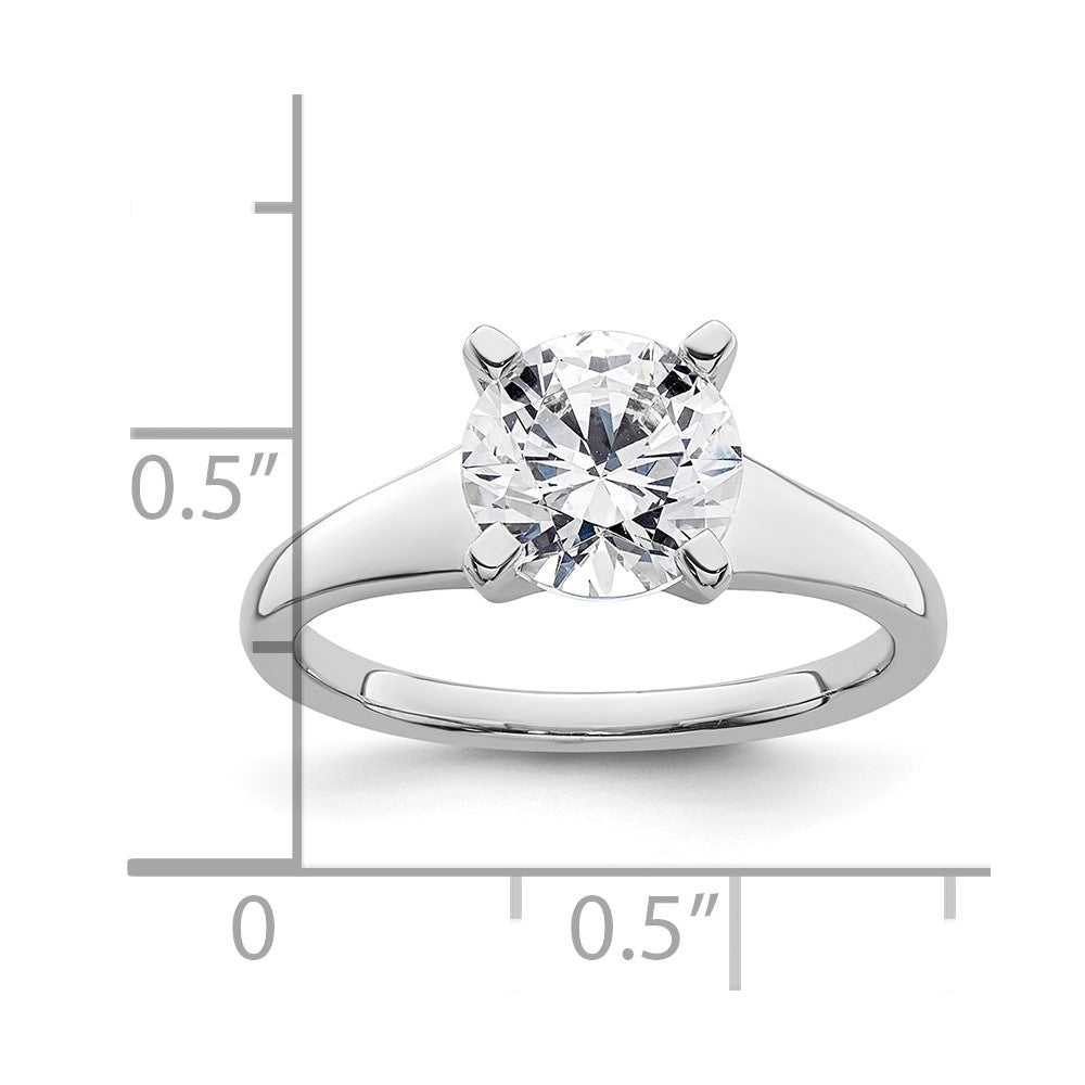 14k White Gold 2 carat (8.20 mm) 4-Prong Round Solitaire Engagement Ring Mounting