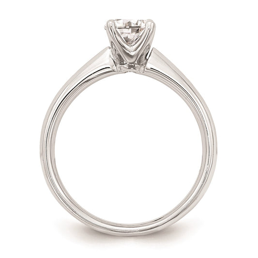 14k White Gold 1 carat (6.50 mm) 4-Prong Round Solitaire Engagement Ring Mounting