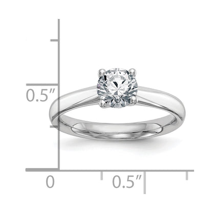 14k White Gold 1 carat (6.50 mm) 4-Prong Round Solitaire Engagement Ring Mounting