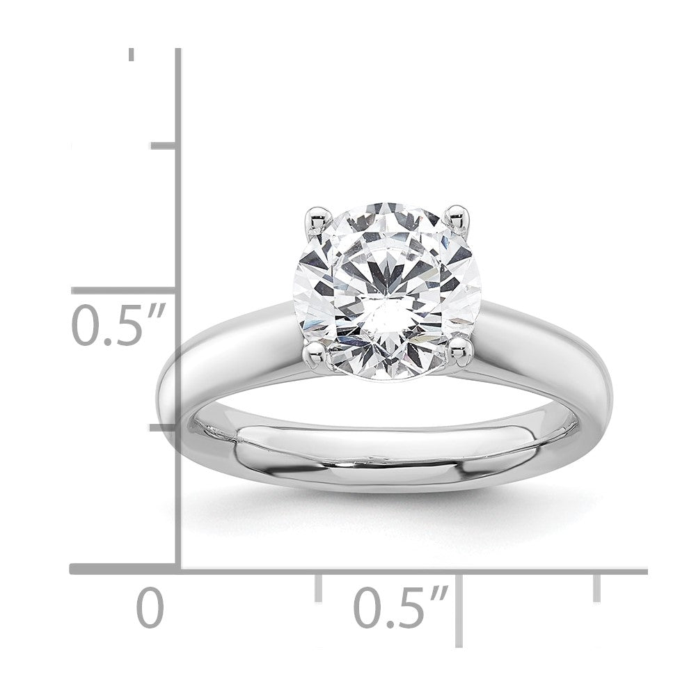 14k White Gold 2 carat (8.20 mm) 4-Prong Round Solitaire Engagement Ring Mounting