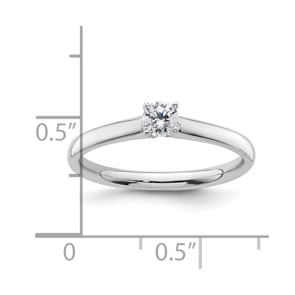 14k White Gold 1/4 carat (4.10 mm) 4-Prong Round Solitaire Engagement Ring Mounting