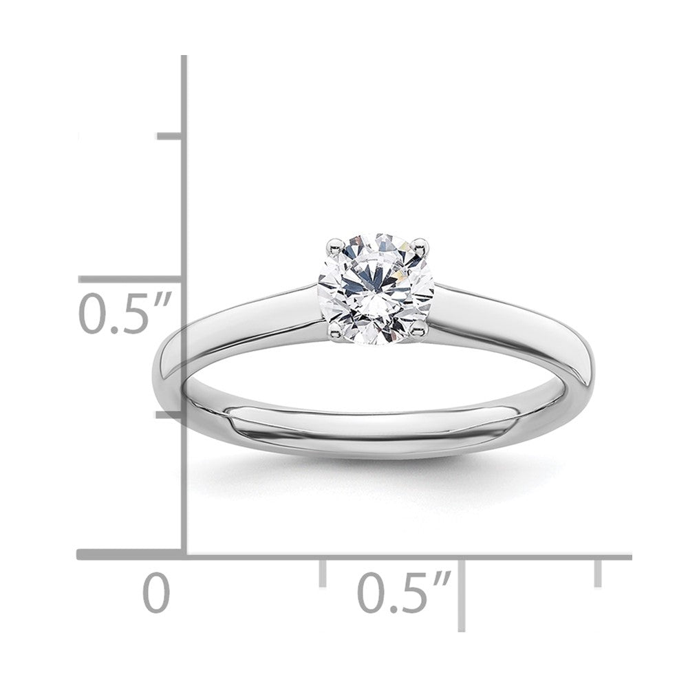 14k White Gold 1/2 carat (5.20 mm) 4-Prong Round Solitaire Engagement Ring Mounting