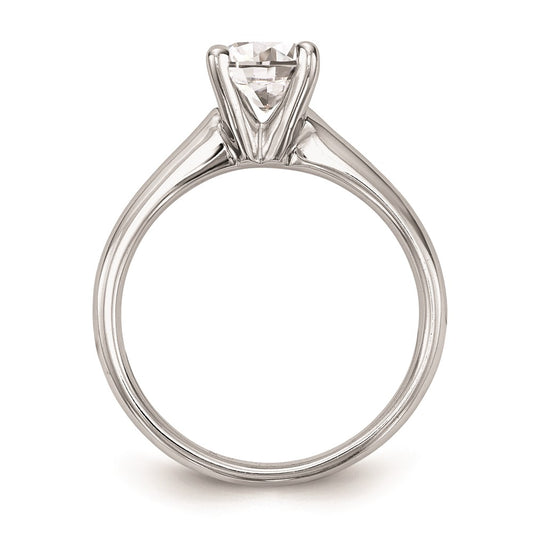 14k White Gold 1 carat (6.50 mm) 4-Prong Round Solitaire Engagement Ring Mounting