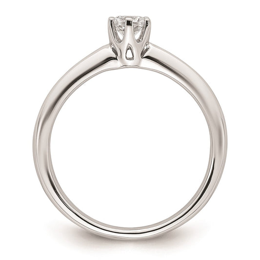 14k White Gold 1/4 carat (4.10 mm) 6-Prong Round Solitaire Engagement Ring Mounting