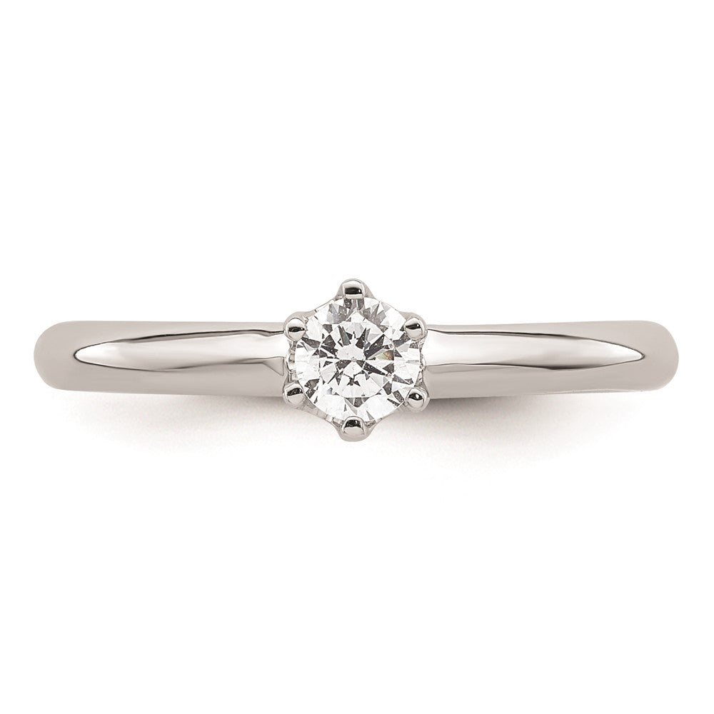 14k White Gold 1/4 carat (4.10 mm) 6-Prong Round Solitaire Engagement Ring Mounting