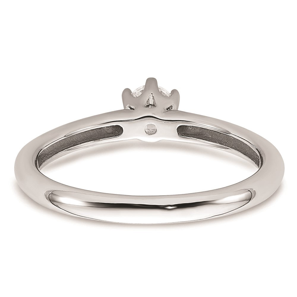 14k White Gold 1/4 carat (4.10 mm) 6-Prong Round Solitaire Engagement Ring Mounting
