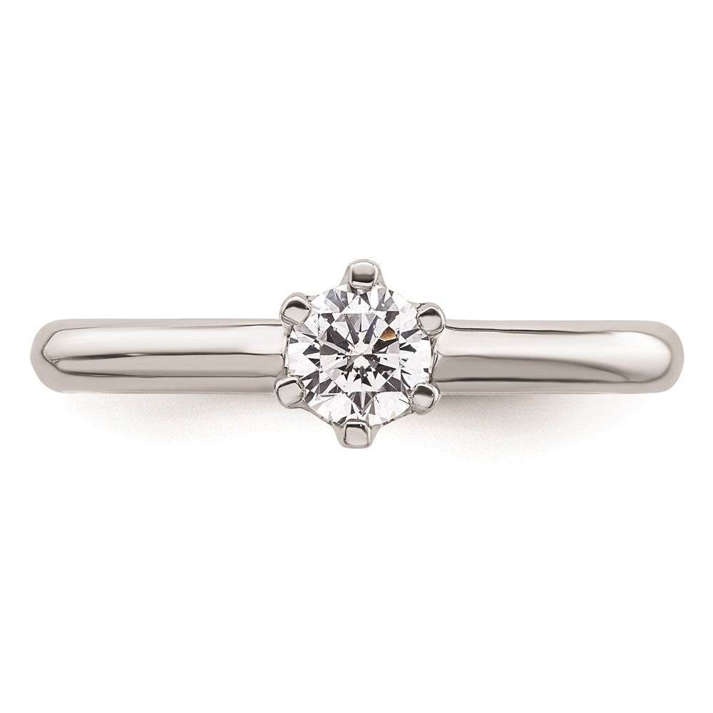 14k White Gold 1/3 carat (4.50 mm) 6-Prong Round Solitaire Engagement Ring Mounting