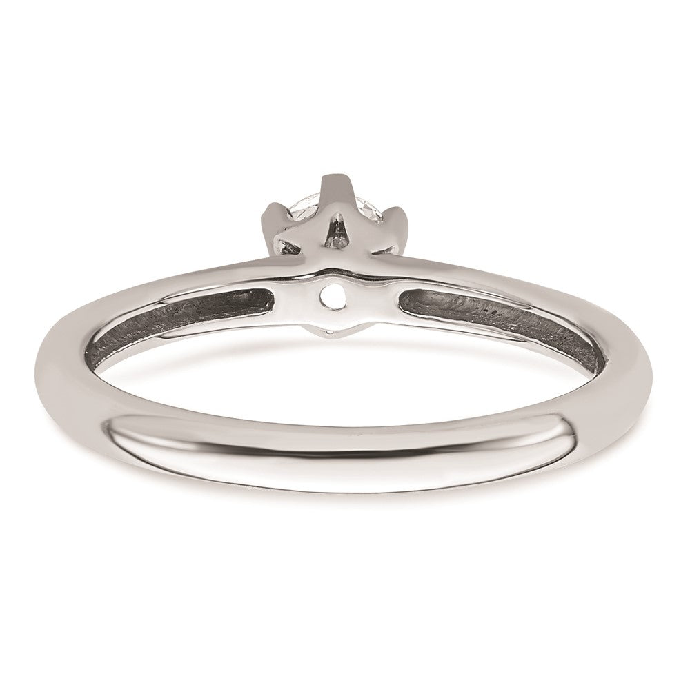14k White Gold 1/3 carat (4.50 mm) 6-Prong Round Solitaire Engagement Ring Mounting