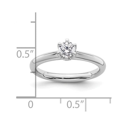 14k White Gold 1/3 carat (4.50 mm) 6-Prong Round Solitaire Engagement Ring Mounting