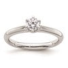 14k White Gold 1/3 carat (4.50 mm) 6-Prong Round Solitaire Engagement Ring Mounting