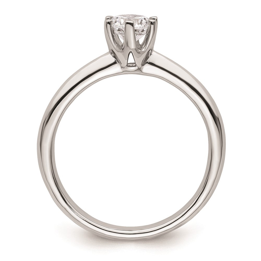 14k White Gold 1/2 carat (5.20 mm) 6-Prong Round Solitaire Engagement Ring Mounting