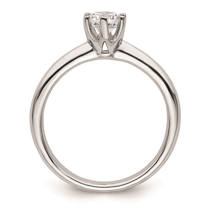 14k White Gold 1/2 carat (5.20 mm) 6-Prong Round Solitaire Engagement Ring Mounting