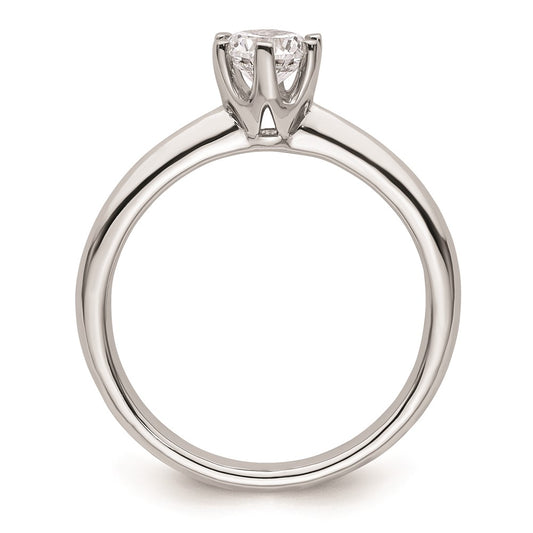 14k White Gold 1/2 carat (5.20 mm) 6-Prong Round Solitaire Engagement Ring Mounting