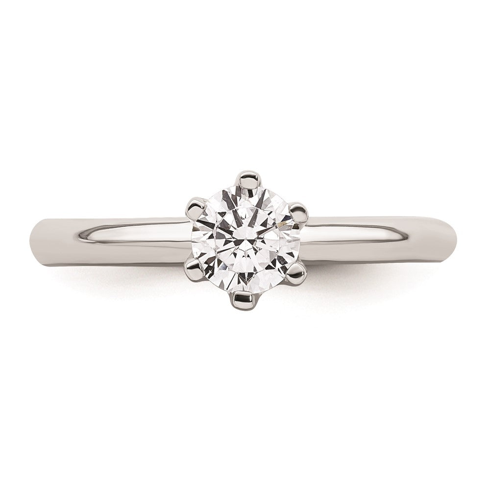 14k White Gold 1/2 carat (5.20 mm) 6-Prong Round Solitaire Engagement Ring Mounting