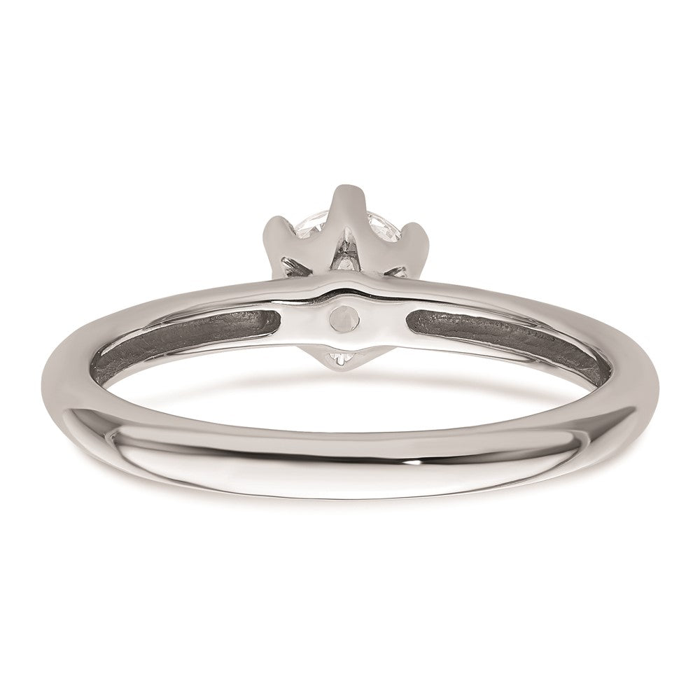 14k White Gold 1/2 carat (5.20 mm) 6-Prong Round Solitaire Engagement Ring Mounting