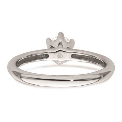 14k White Gold 1/2 carat (5.20 mm) 6-Prong Round Solitaire Engagement Ring Mounting