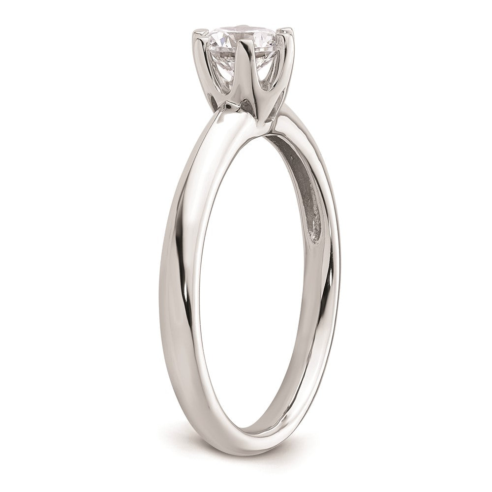 14k White Gold 1/2 carat (5.20 mm) 6-Prong Round Solitaire Engagement Ring Mounting