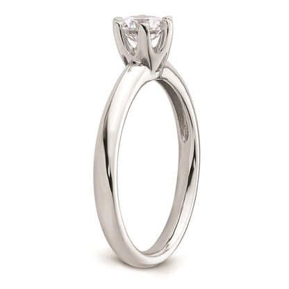 14k White Gold 1/2 carat (5.20 mm) 6-Prong Round Solitaire Engagement Ring Mounting