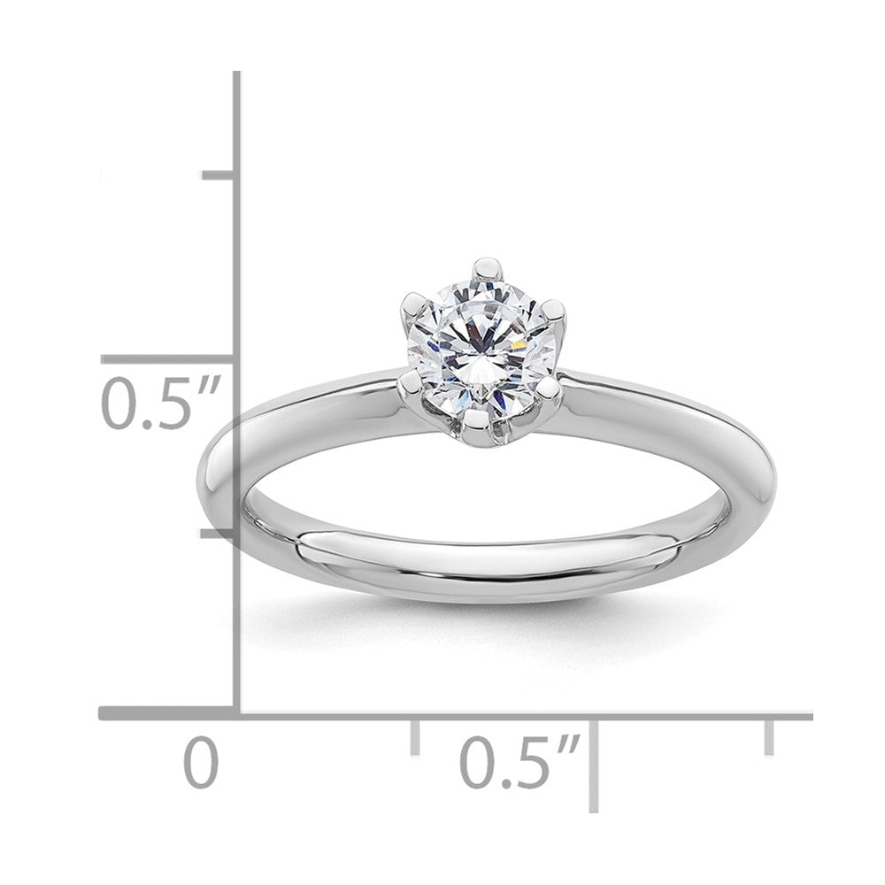 14k White Gold 1/2 carat (5.20 mm) 6-Prong Round Solitaire Engagement Ring Mounting