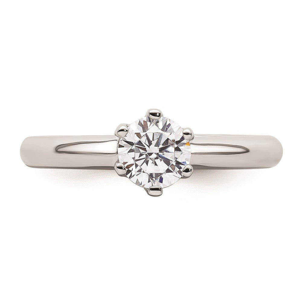 14k White Gold 3/4 carat (5.80 mm) 6-Prong Round Solitaire Engagement Ring Mounting