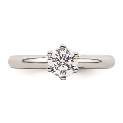 14k White Gold 3/4 carat (5.80 mm) 6-Prong Round Solitaire Engagement Ring Mounting