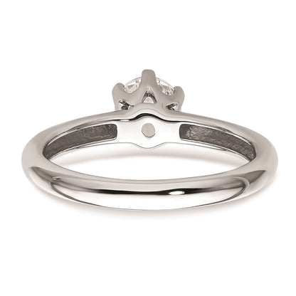 14k White Gold 3/4 carat (5.80 mm) 6-Prong Round Solitaire Engagement Ring Mounting