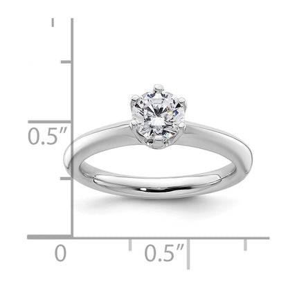 14k White Gold 3/4 carat (5.80 mm) 6-Prong Round Solitaire Engagement Ring Mounting