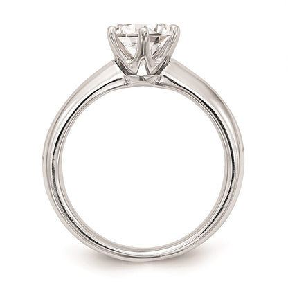14k White Gold Six-Prong 1 carat center Round Solitaire Engagement Ring Mounting