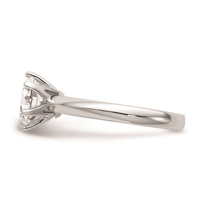 14k White Gold Six-Prong 1 carat center Round Solitaire Engagement Ring Mounting