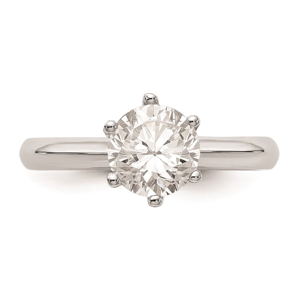 14k White Gold Six-Prong 1 carat center Round Solitaire Engagement Ring Mounting