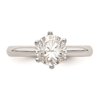 14k White Gold Six-Prong 1 carat center Round Solitaire Engagement Ring Mounting