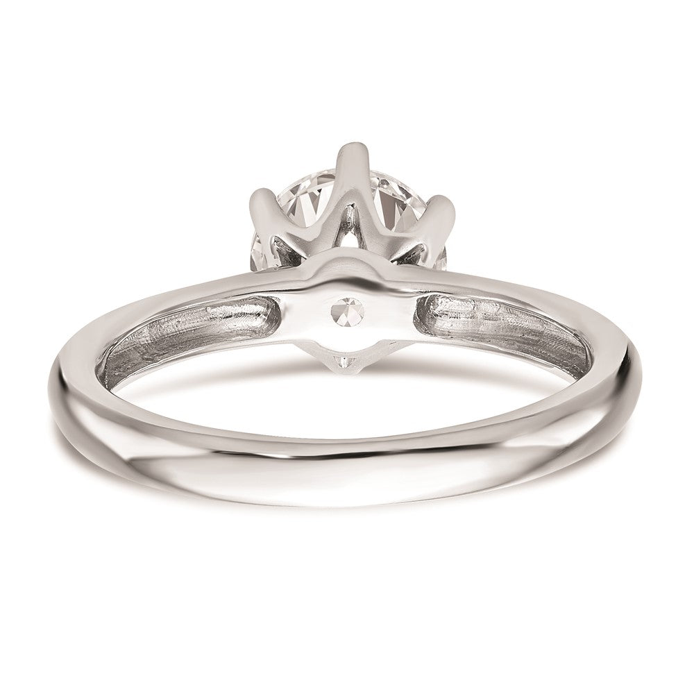 14k White Gold Six-Prong 1 carat center Round Solitaire Engagement Ring Mounting