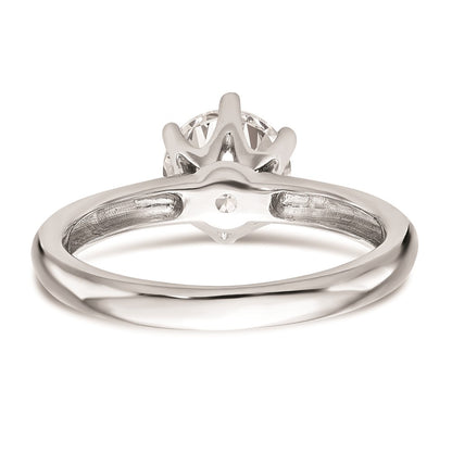14k White Gold Six-Prong 1 carat center Round Solitaire Engagement Ring Mounting