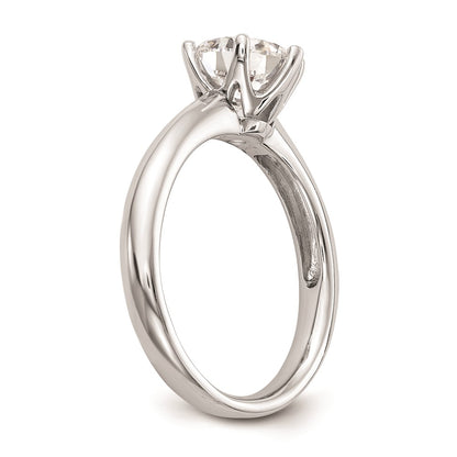 14k White Gold Six-Prong 1 carat center Round Solitaire Engagement Ring Mounting