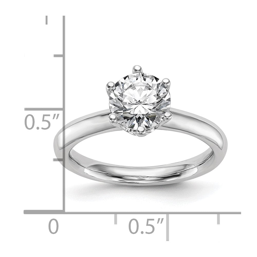 14k White Gold Six-Prong 1 carat center Round Solitaire Engagement Ring Mounting