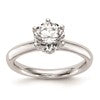 14k White Gold Six-Prong 1 carat center Round Solitaire Engagement Ring Mounting