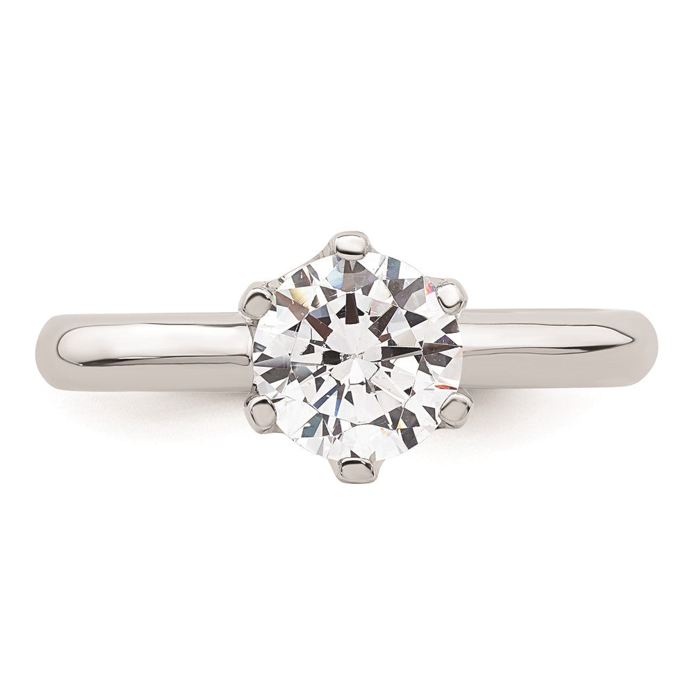 14k White Gold 1.25 carat (7.00 mm) 6-Prong Round Solitaire Engagement Ring Mounting