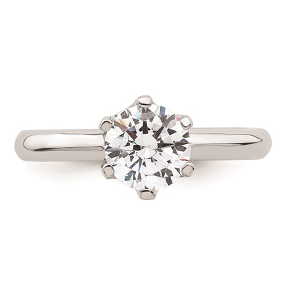 14k White Gold 1.25 carat (7.00 mm) 6-Prong Round Solitaire Engagement Ring Mounting