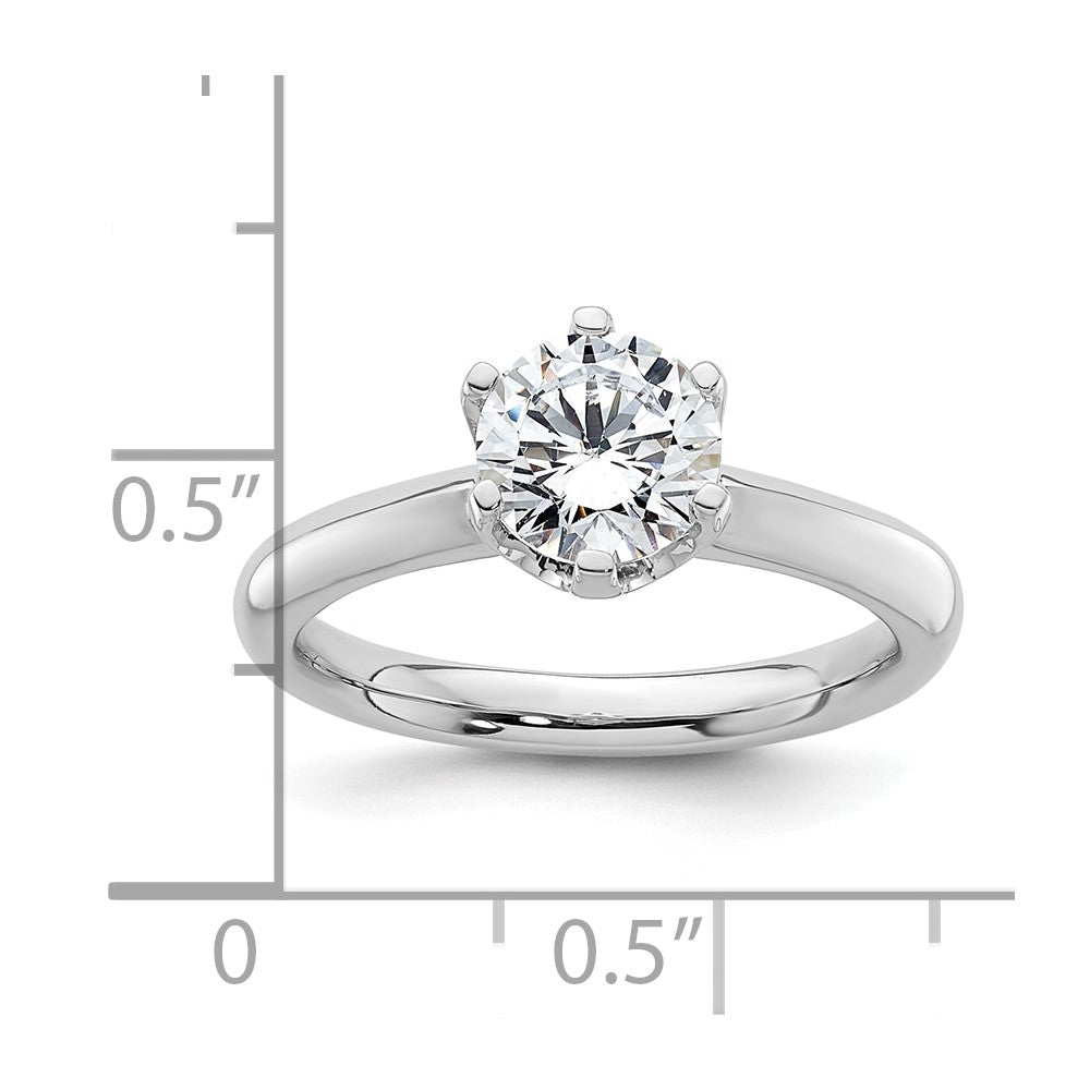 14k White Gold 1.25 carat (7.00 mm) 6-Prong Round Solitaire Engagement Ring Mounting